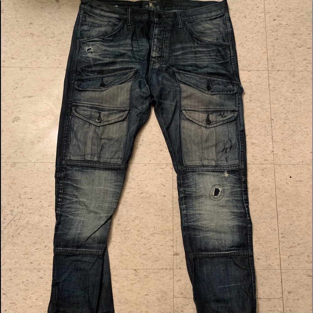 Dark-Blue Cargo Pocket Prps Jeans